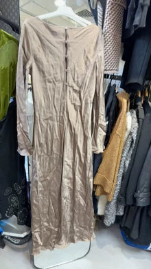 ARKET Taupe Gathered Maxi Dress