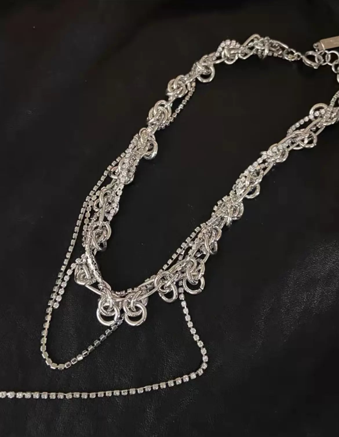 Justine Clenquet Layered Crystal Knot Necklace — original seller image 1