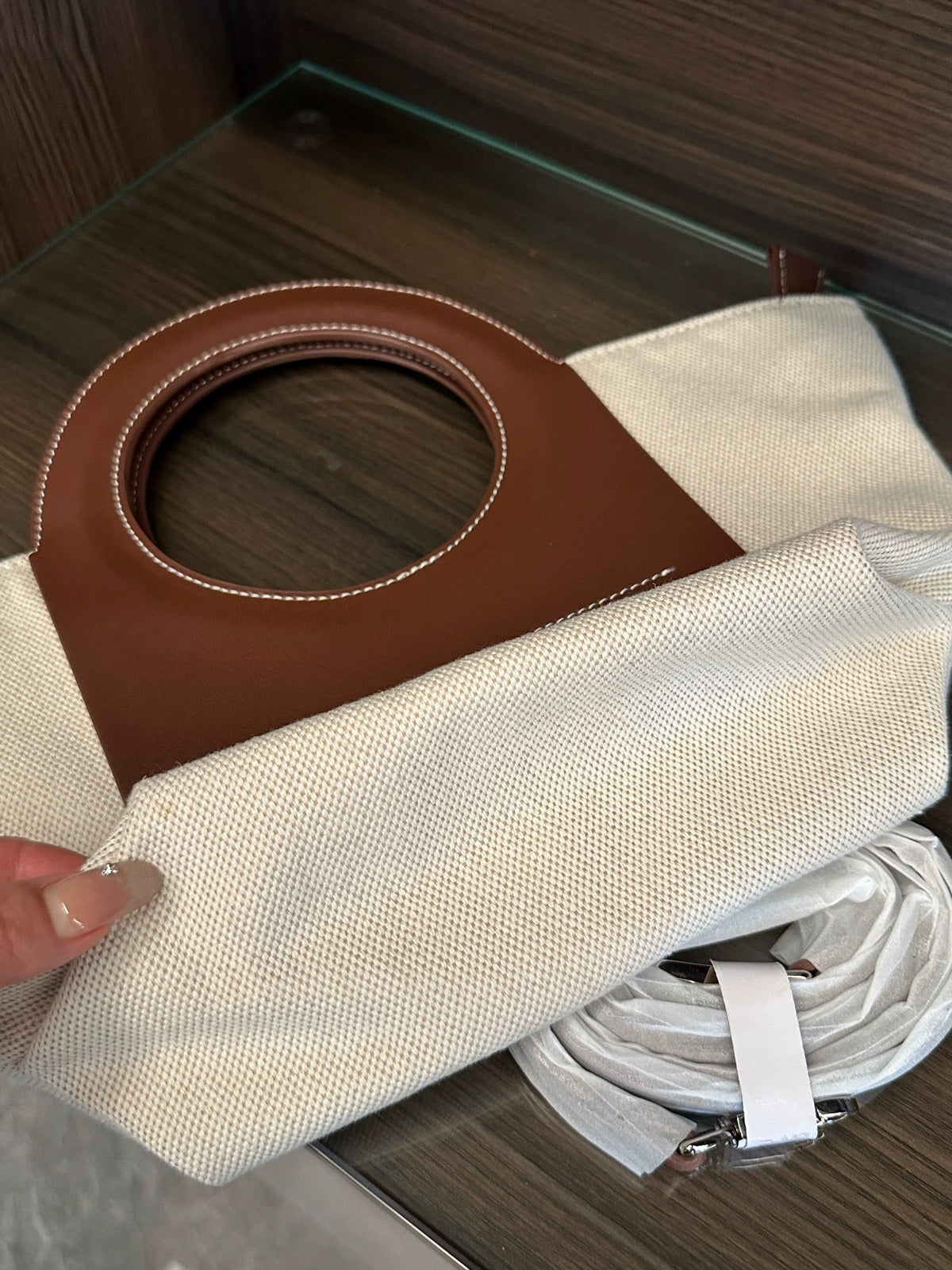 HEREU Cala Canvas and Leather Bag — product detail 8