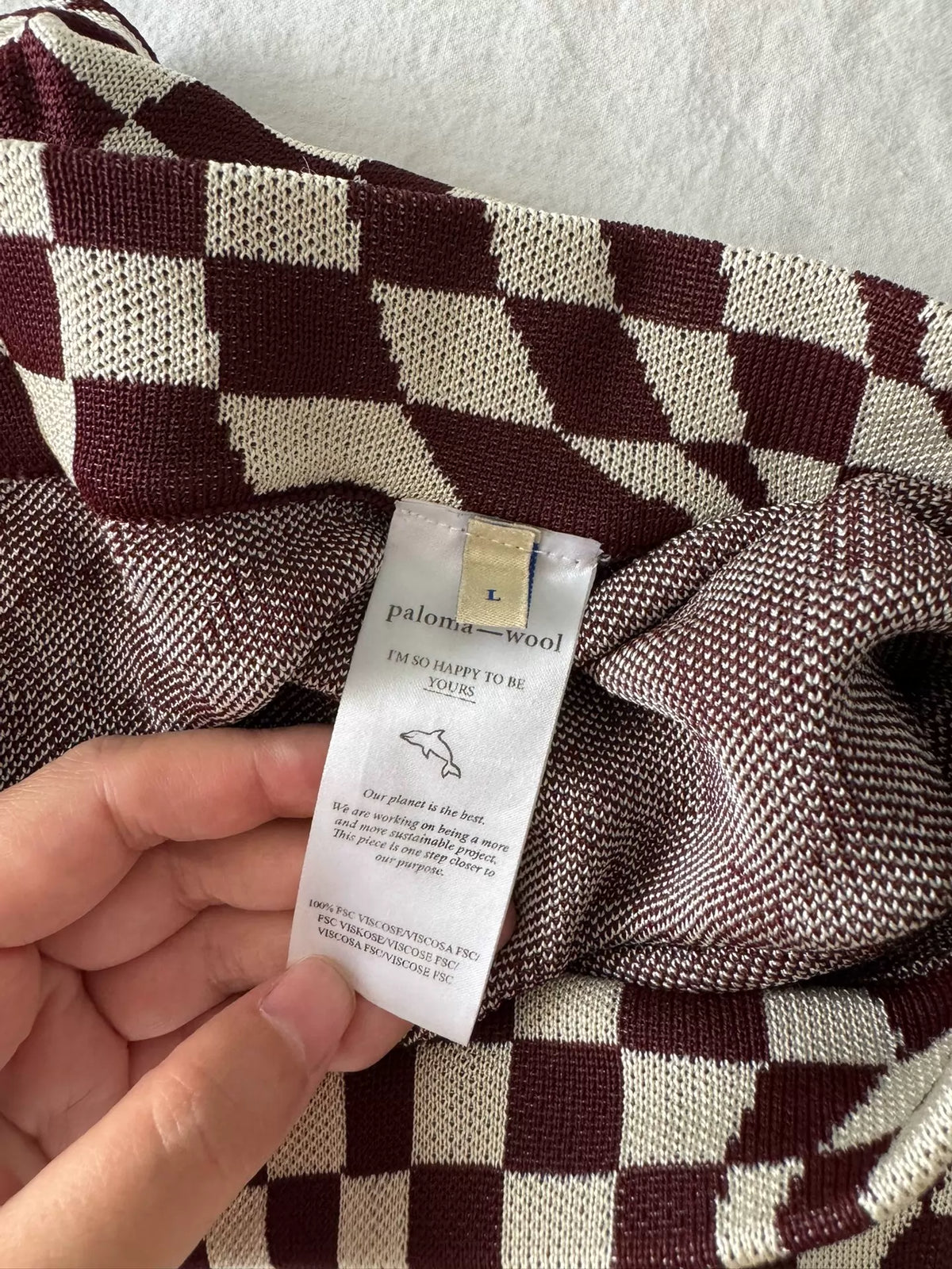 Paloma Wool Checkerboard Knit Trousers — product detail 5