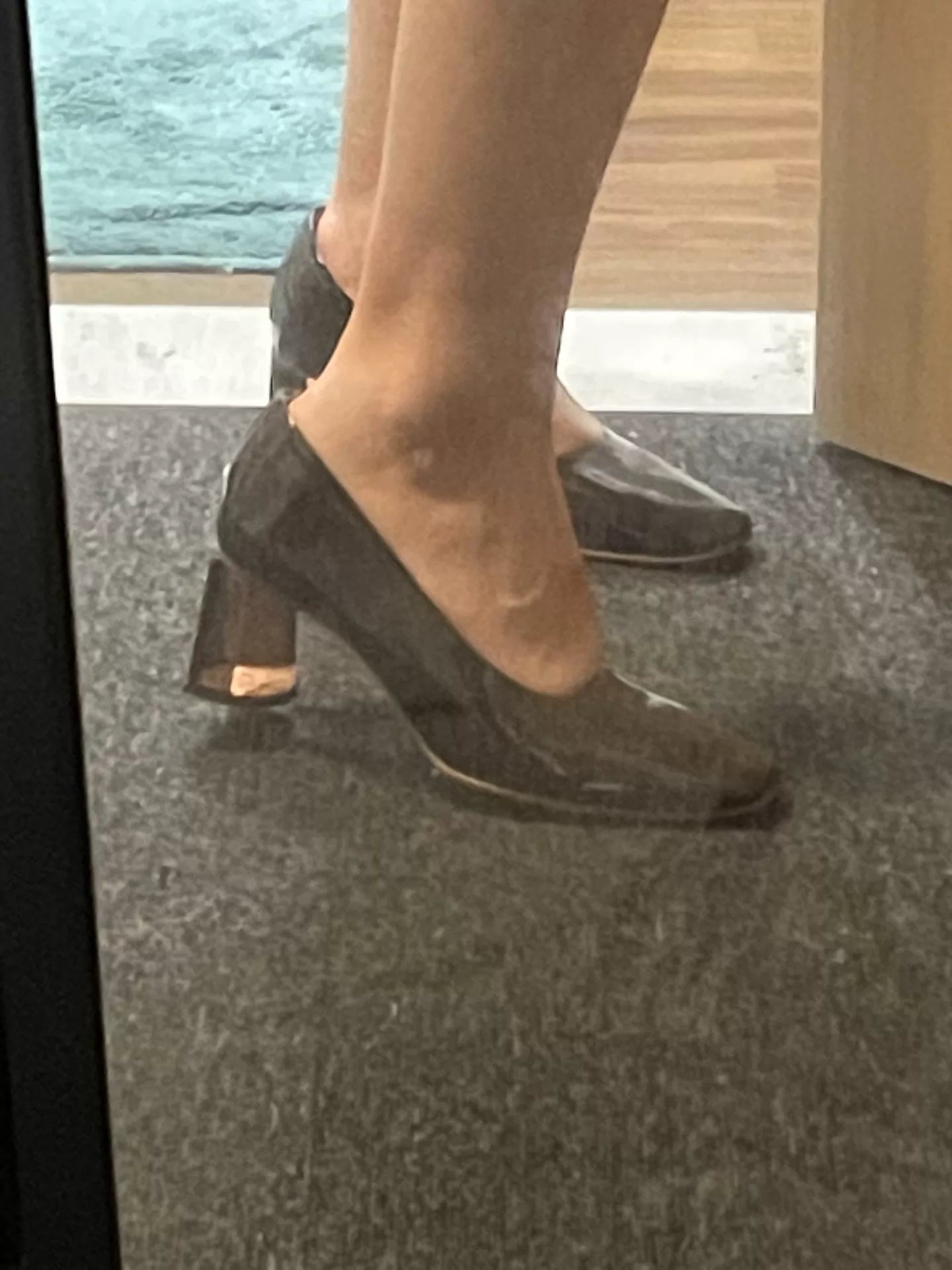 Miista Patent Square-Toe Clear-Heel Shoes — product detail 6