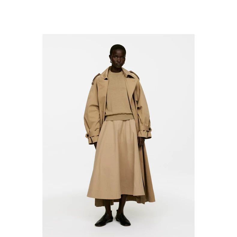 ARKET Khaki Cotton A-Line Skirt