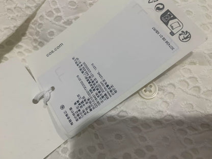 COS White Broderie Shirt Dress — product detail 4