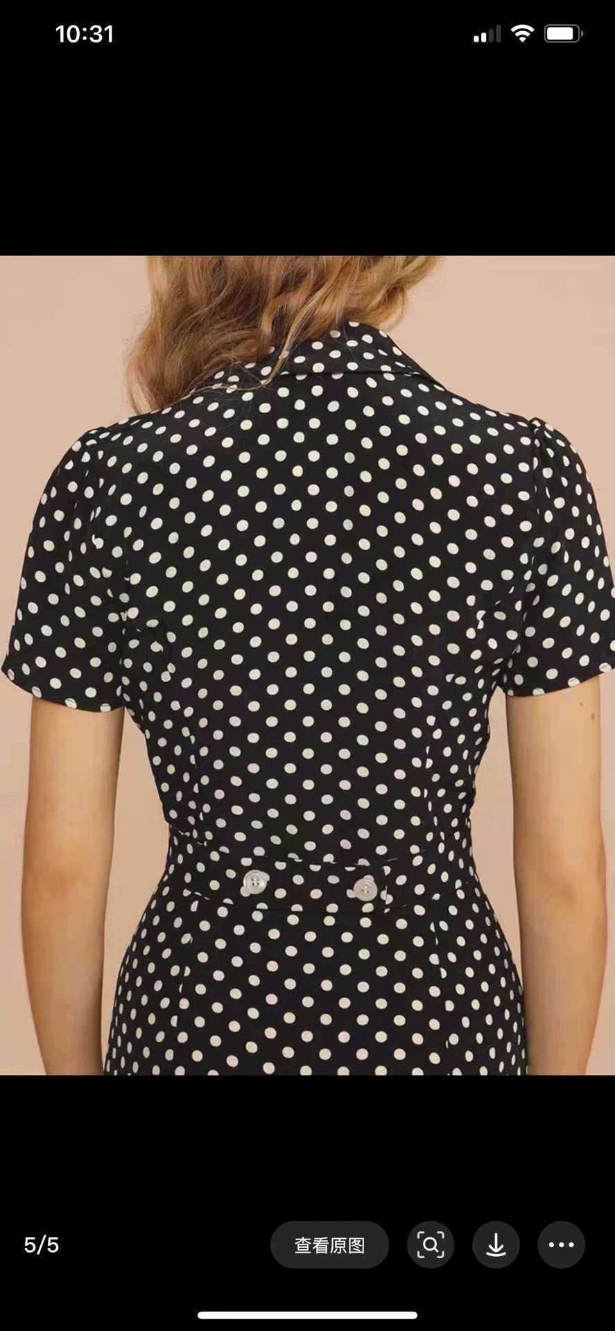 Rouje Black Polka-Dot Dress — product detail 2