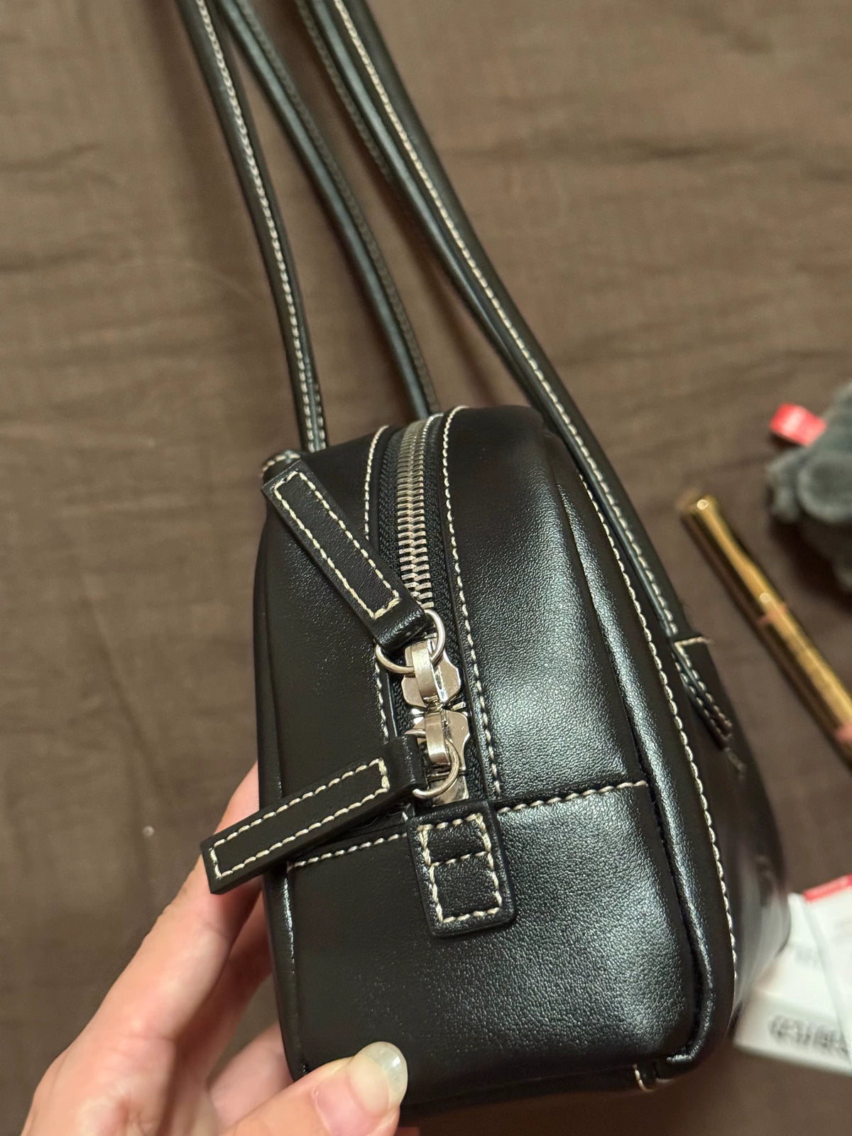 Marge Sherwood Black Leather Handbag – photograph 3
