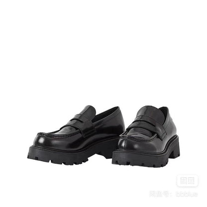 Vagabond Cosmo 2.0 Black Platform Loafers — front view