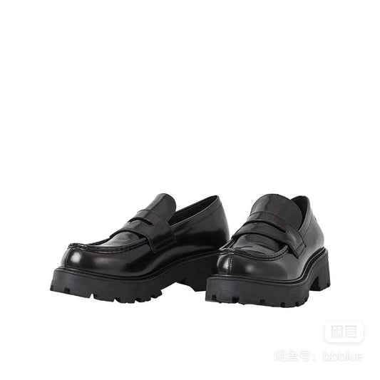 Vagabond Cosmo 2.0 Black Platform Loafers — front view