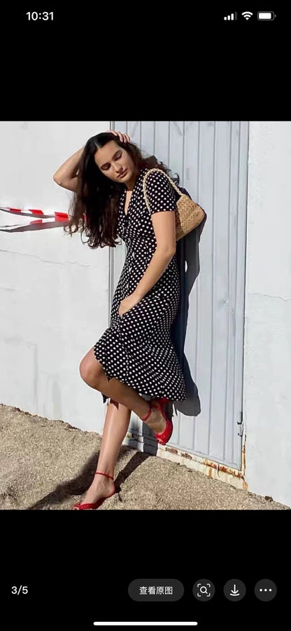 Rouje Black Polka-Dot Dress — product detail 4