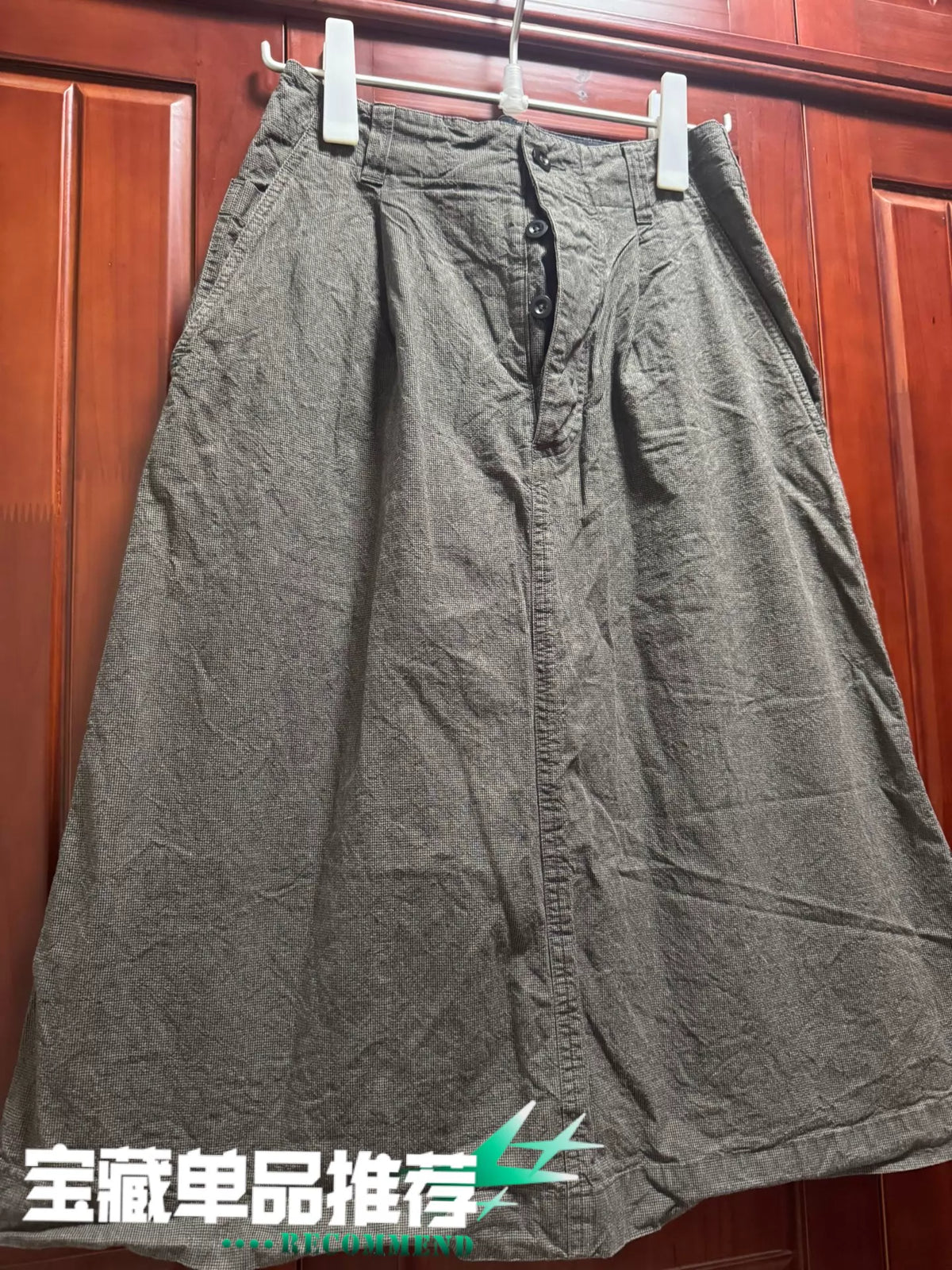 MHL Check Cotton-Linen A-Line Skirt – photograph 1