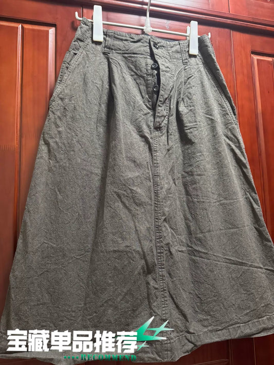 MHL Check Cotton-Linen A-Line Skirt – photograph 1