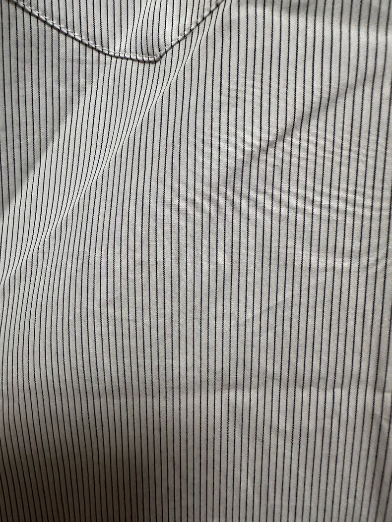 ARKET Grey Striped Scarf-Neck Shirt