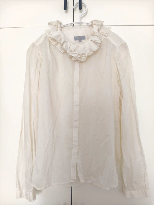 Margaret Howell Cream Double Petal-Collar Shirt