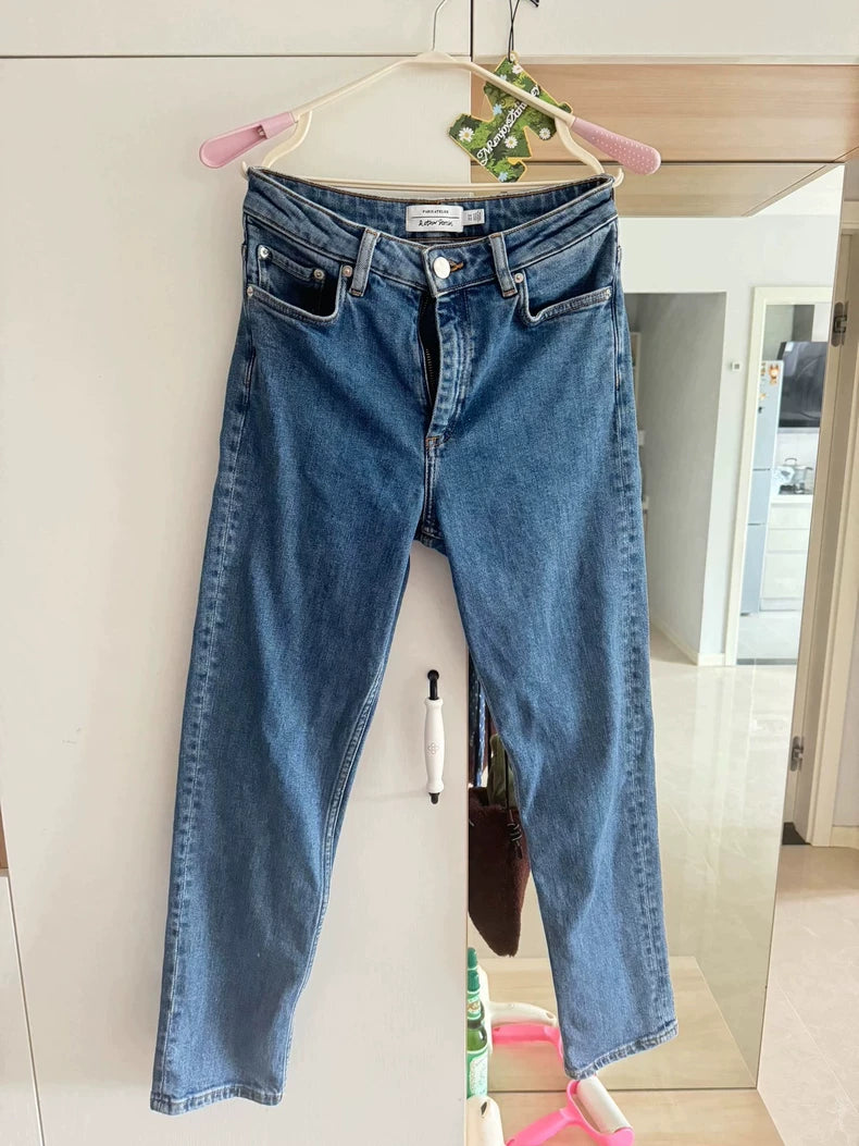 & Other Stories Blue Cropped Straight Jeans