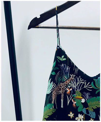 Yimengdu Jungle Print Mulberry Silk-Blend Camisole Top — product detail 10