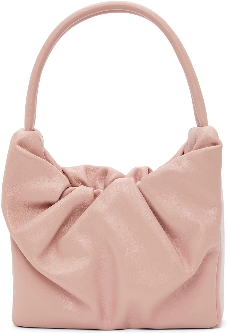 STAUD Felix Nude Pink Lambskin Bag — front view
