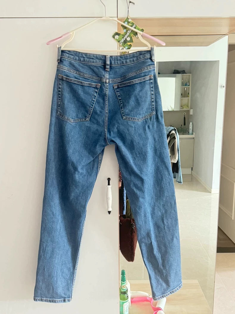 & Other Stories Blue Cropped Straight Jeans