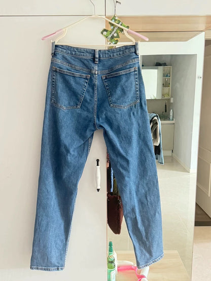 & Other Stories Blue Cropped Straight Jeans