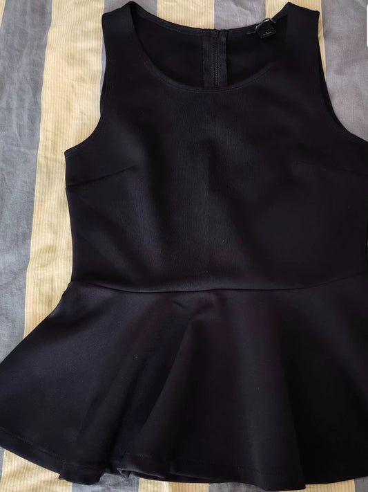 MONKI Black Sleeveless Peplum Top