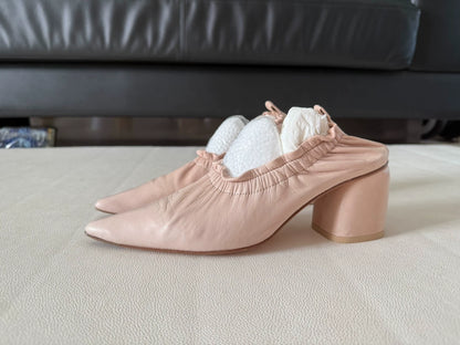 Miista Tina Ruched Lambskin Block-Heel Shoes — product detail 2