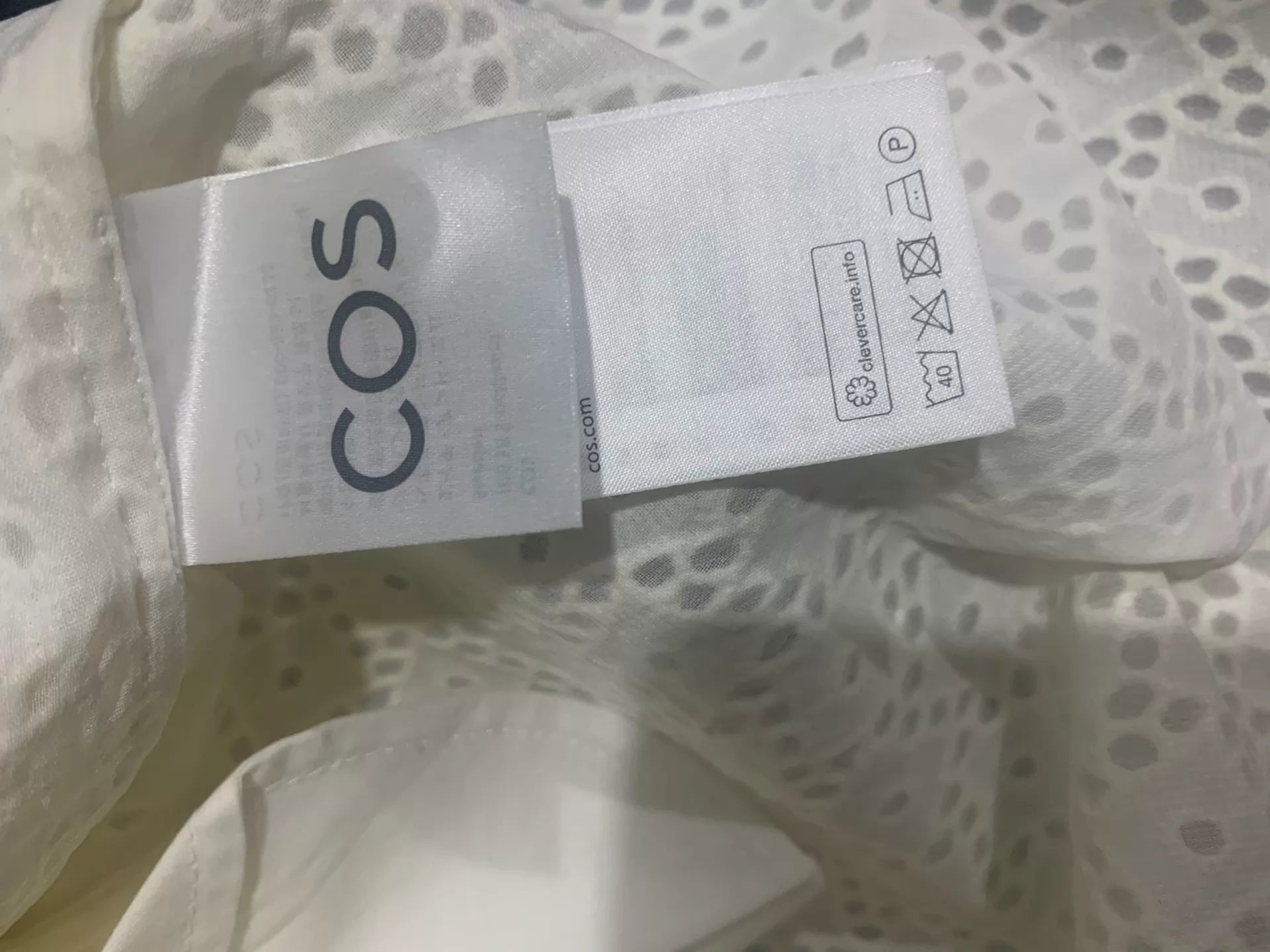 COS White Broderie Shirt Dress — product detail 5