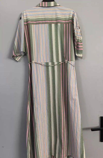 Stine Goya Striped Cotton Tie-Waist Shirt Dress – photograph 2
