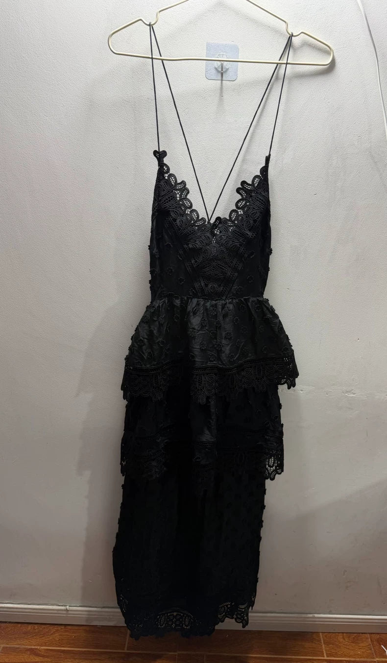 Self-Portrait Black Lace Dress – UK 10 / US 6 — original seller image 5