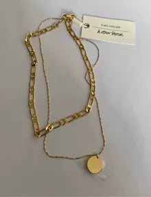 & Other Stories Double-Chain Coin Necklace