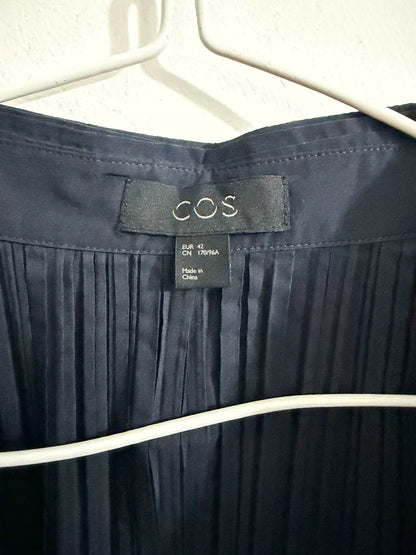 COS Navy Sleeveless Pleated Dress — product detail 3