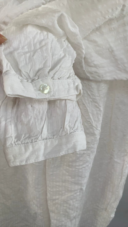 MONKI White Embroidered Cotton Tunic Dress