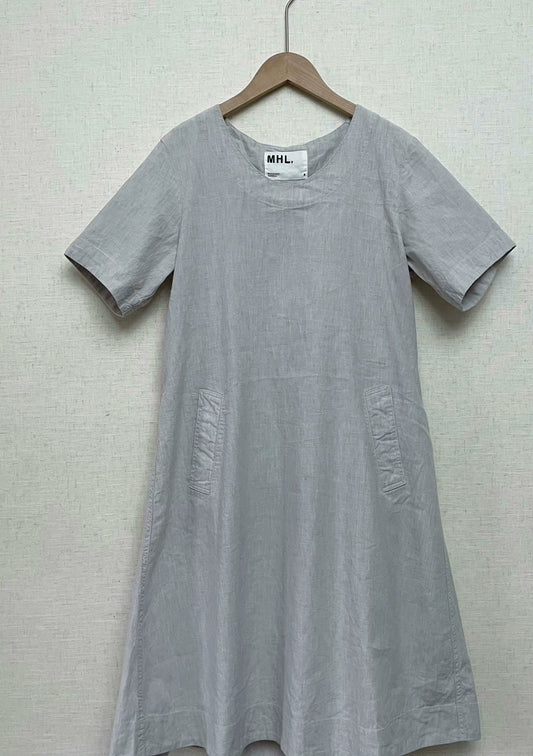 MHL Grey Linen-Cotton A-Line Dress – photograph 1
