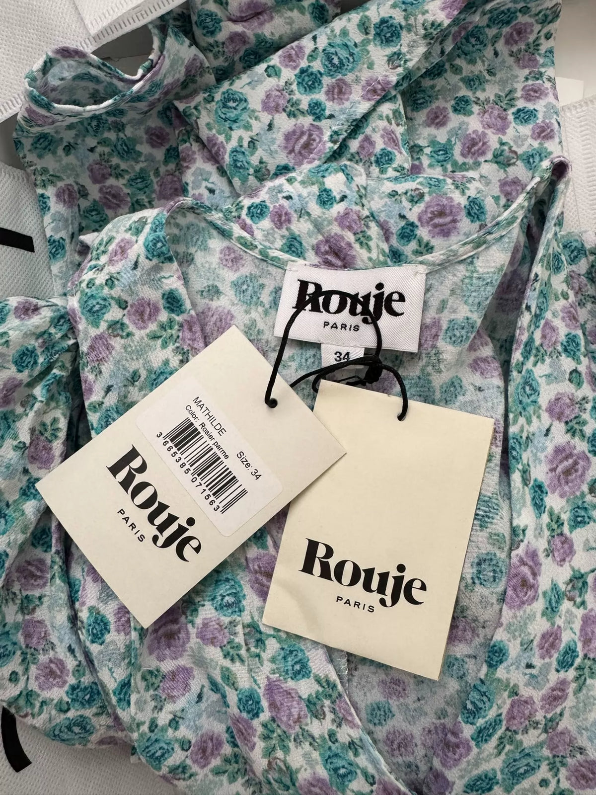 Rouje Mathilde Blue-Green Floral Dress — product detail 7