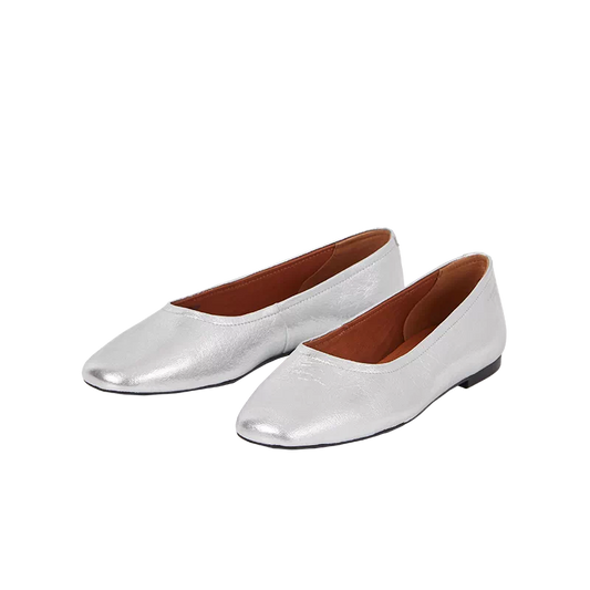 Vagabond Jolin Silver Flats — front view
