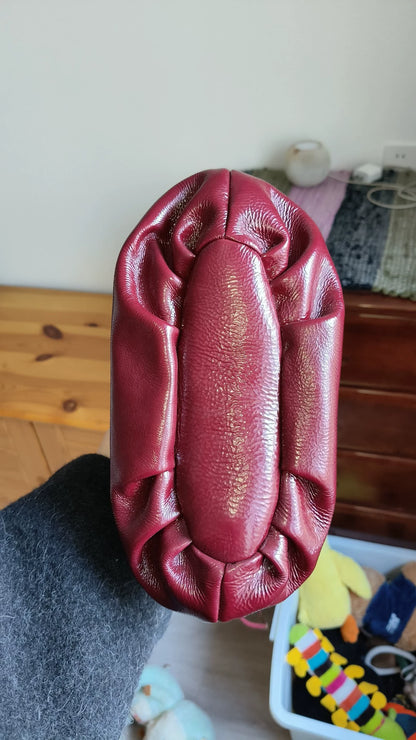 HEREU Burgundy Woven-Handle Bag — product detail 5