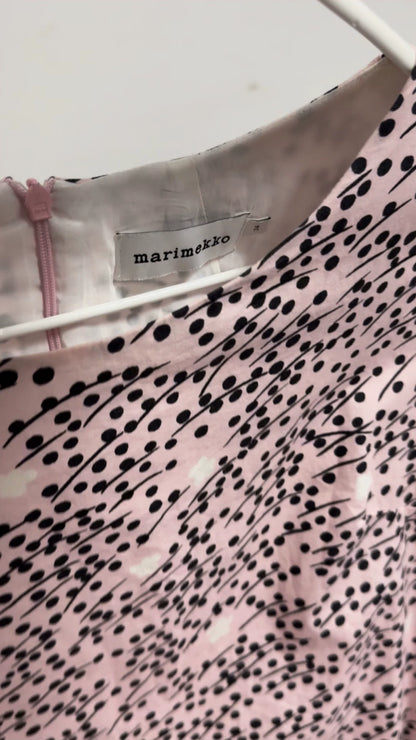 Marimekko Pink-and-Black Dot Dress – photograph 1