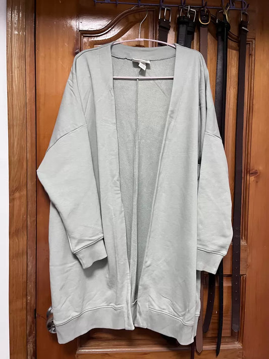 MONKI Light Grey Long Sweat Cardigan