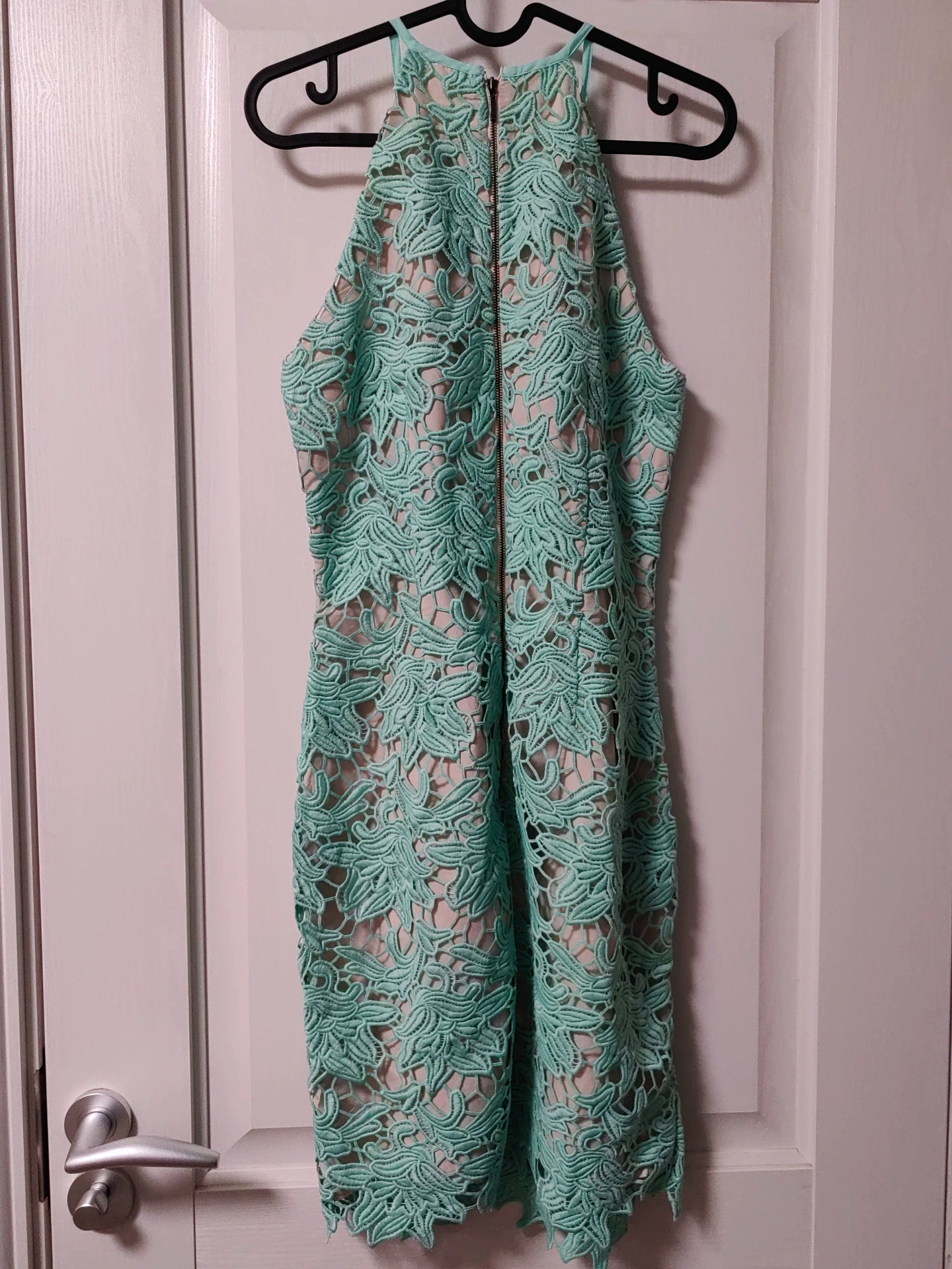 Keepsake seafoam lace halter dress — alternate view