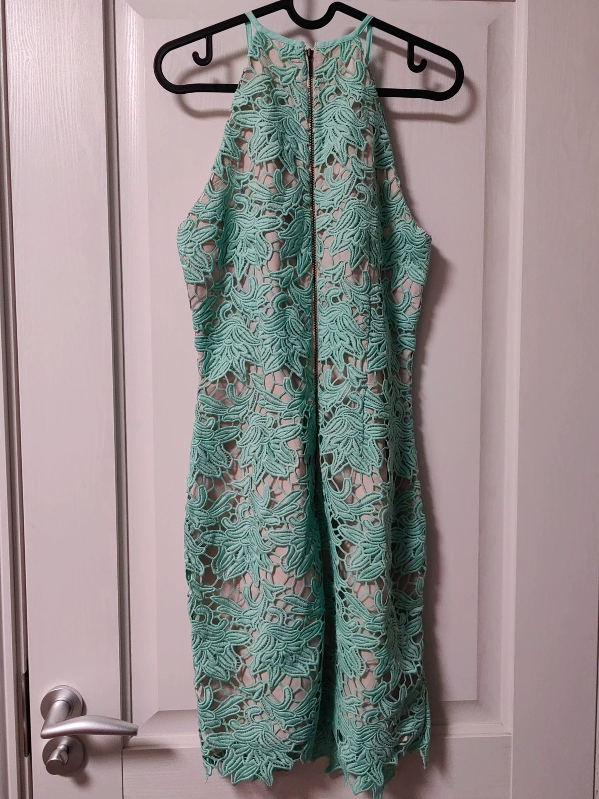 Keepsake seafoam lace halter dress — alternate view
