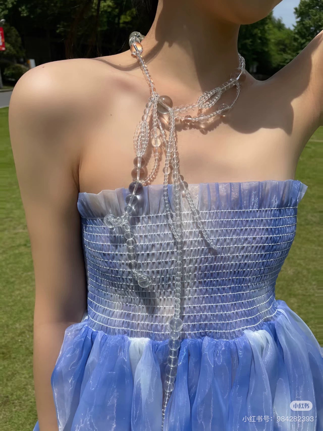 Susan Fang Crystal-Beaded Irregular Fringe Necklace — original seller image 4