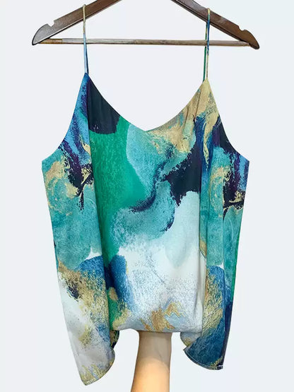 Yimengdu Ink-Wash Mulberry Silk-Blend Camisole Top — product detail 5