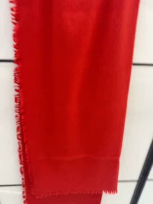 ARKET Red Fringed Wool Scarf