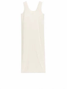 ARKET Cream Textured Sleeveless Maxi Dress