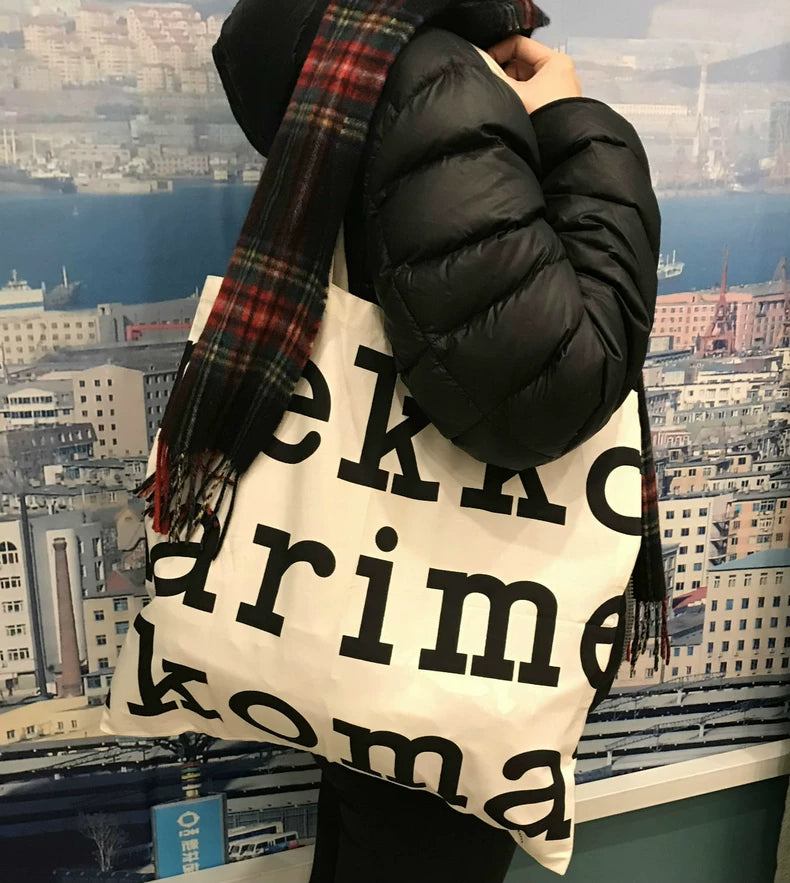 Marimekko Cream Lettered Canvas Tote