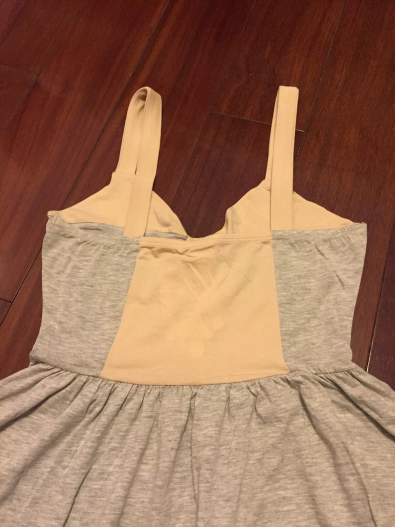 MONKI Contrast Bodice Strappy Skater Dress