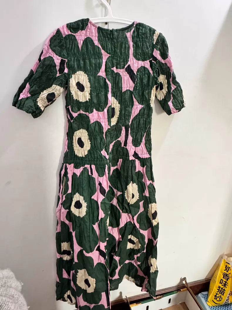 Marimekko Leima Uni Green Floral Dress