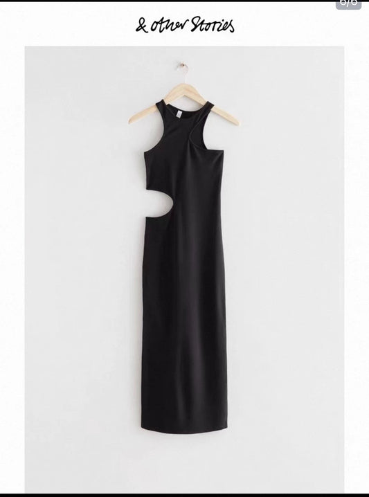 & Other Stories Black Cut-Out Dress
