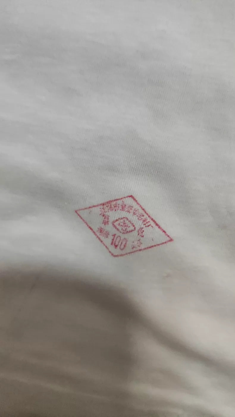Vintage Red-Print Cotton Commemorative Tank