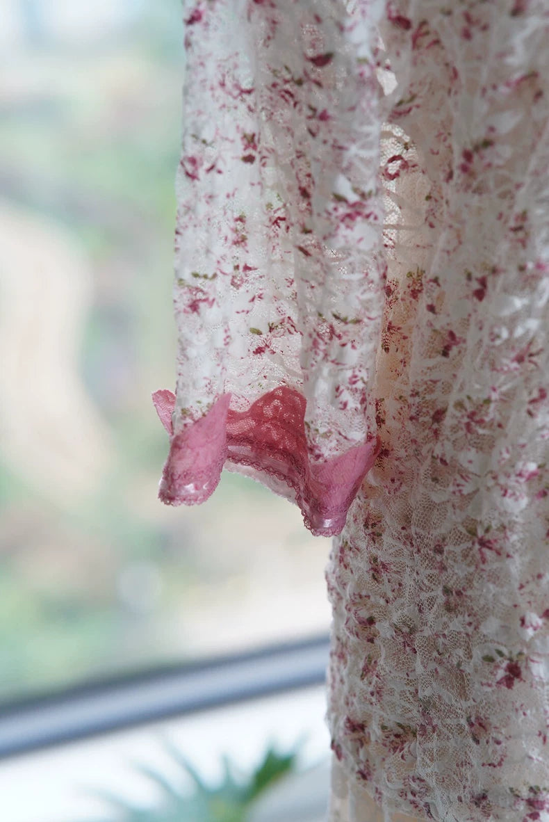 Rose-Lace Tie-Front Cardigan