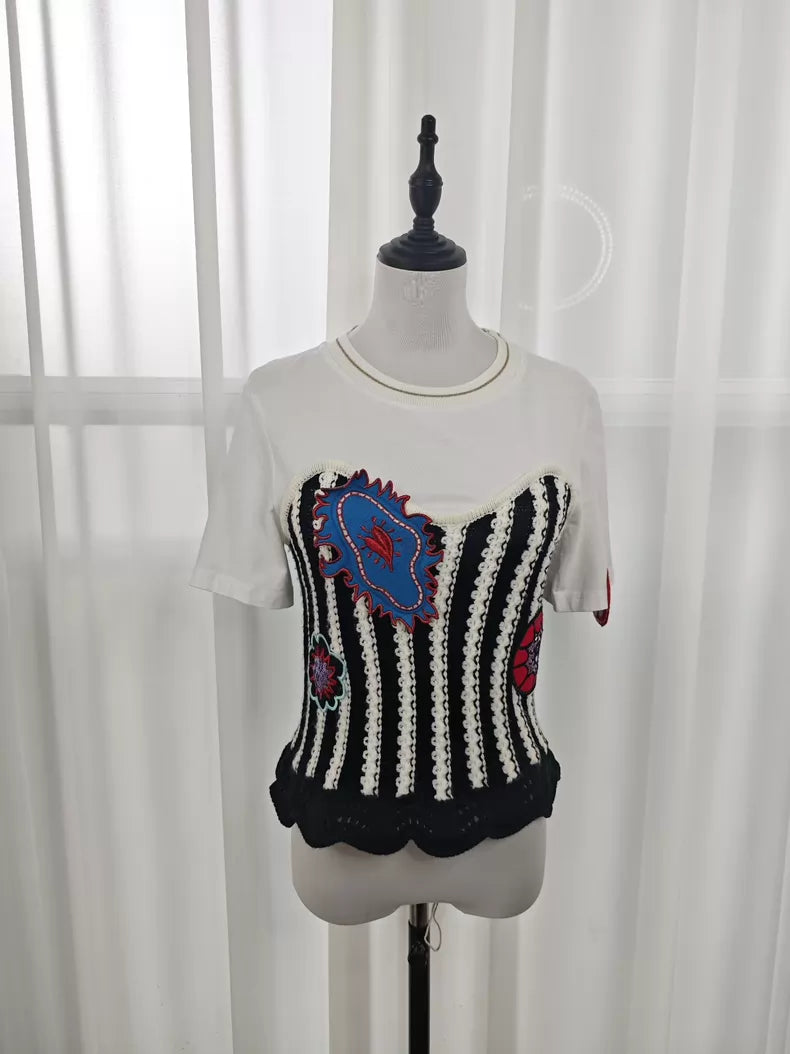 Pop-Art Corset Knit Tee