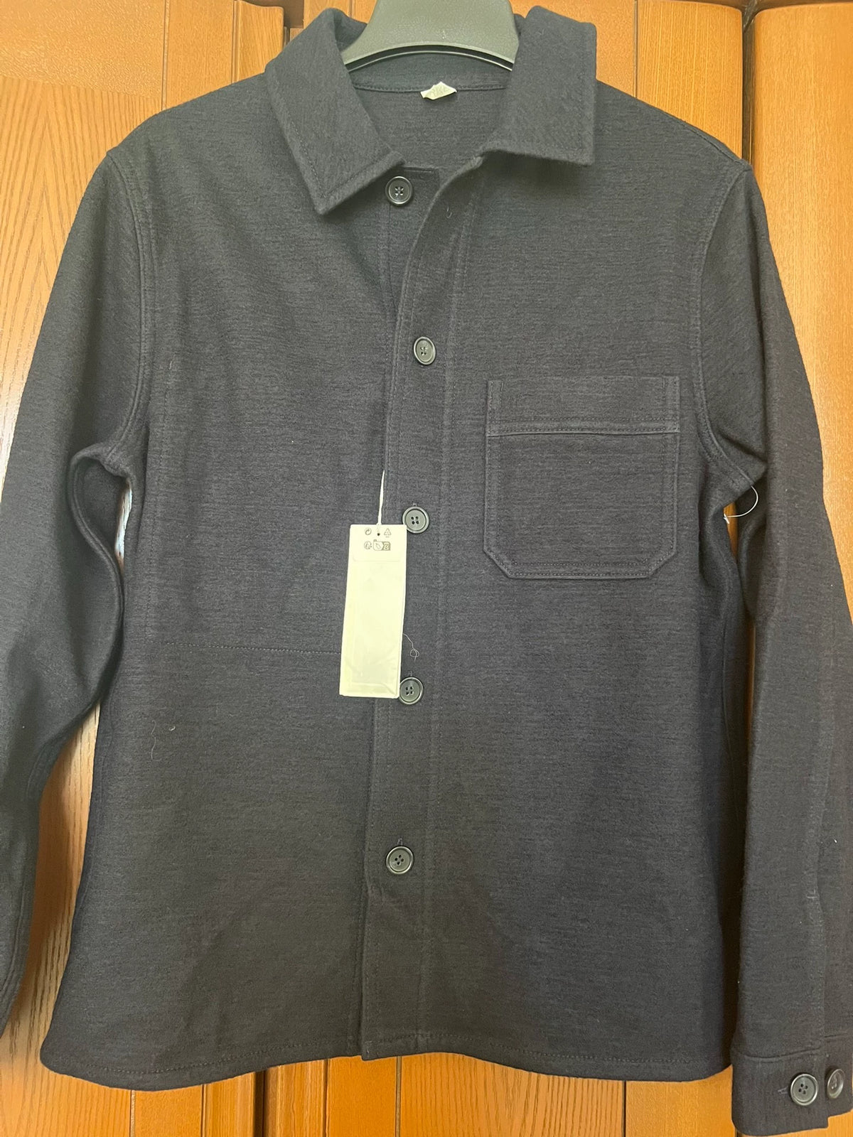 ARKET charcoal wool-blend shirt jacket, actual garment