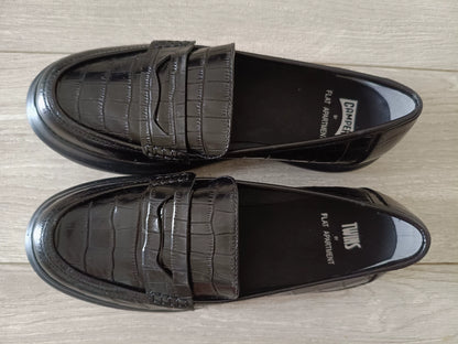 Actual Camper black textured penny loafers